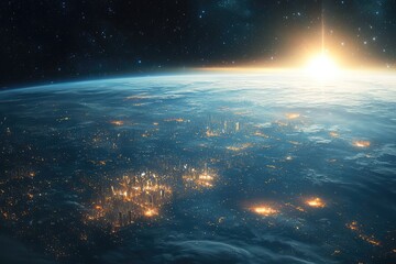 Fototapeta premium illustration of futuristic City in space