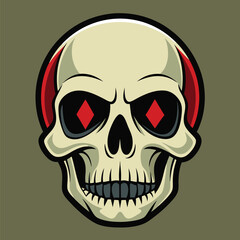 Fototapeta premium Modern Pop Art Skull Illustration for T-Shirts and Posters, Vibrant Skull Design for Halloween 