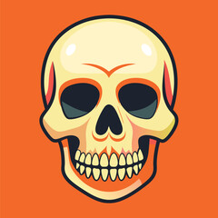 Fototapeta premium Modern Pop Art Skull Illustration for T-Shirts and Posters, Vibrant Skull Design for Halloween 