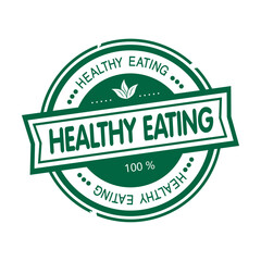 healthy eating. round stamp. vector illustration