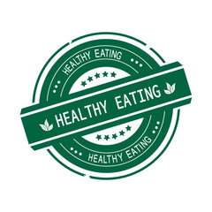 Obraz premium healthy eating. round stamp. vector illustration