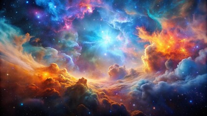 Naklejka premium Colorful nebula clouds are made up of colorful clouds of interstellar gas.