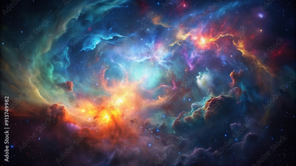 Wall mural colorful nebula clouds are made up of colorful clouds of interstellar gas.