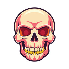 Fototapeta premium Modern Pop Art Skull Illustration for T-Shirts and Posters, Vibrant Skull Design for Halloween 