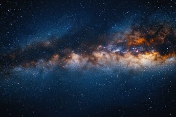 Obraz premium Fireworks with blur milky way background with copy-space with generative ai