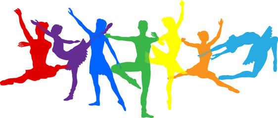 Ballet dancer silhouette ballerina dancers poses woman dancing silhouettes © Christos Georghiou