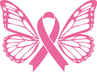 breast cancer awareness butterfly ribbon