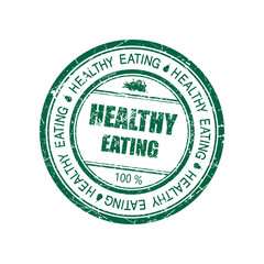 Obraz premium healthy eating. round stamp. vector illustration