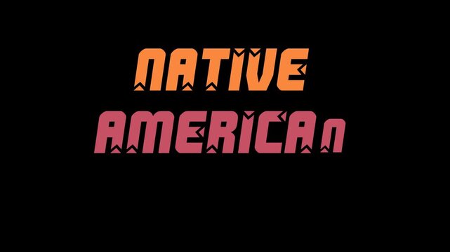 Native American Day in Text Animation