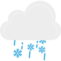 Weather Rain with Snow Flat Icon
