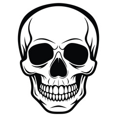 a silhouette of a skull vector art
