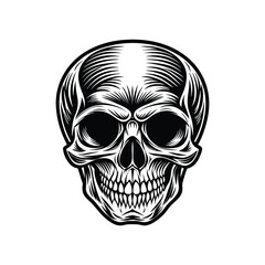 a silhouette of a skull vector art
