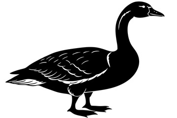 Goose silhouette,  goose icon vector.
