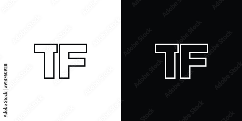 Wall mural Letter T and F, TF logo design template. Minimal monogram initial based logotype.