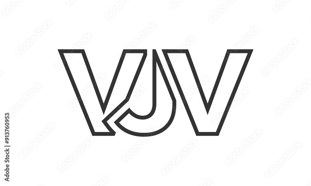 Poster vjv logo design template with strong and modern bold text. initial based vector logotype featuring s