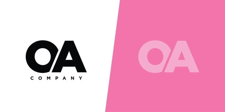 Letter O and A, OA logo design template. Minimal monogram initial based logotype.