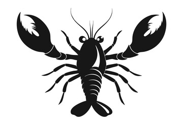 lobster vector silhouette, shrimp icon vector, Sea lobster
