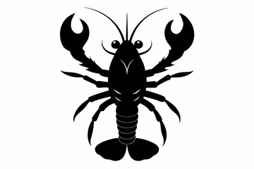 lobster vector silhouette, shrimp icon vector, Sea lobster