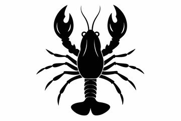 lobster vector silhouette, shrimp icon vector, Sea lobster