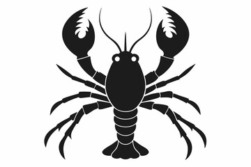 lobster vector silhouette, shrimp icon vector, Sea lobster