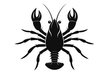 lobster vector silhouette, shrimp icon vector, Sea lobster