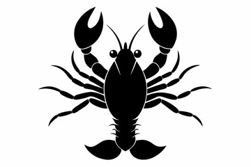lobster vector silhouette, shrimp icon vector, Sea lobster