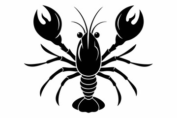 lobster vector silhouette, shrimp icon vector, Sea lobster