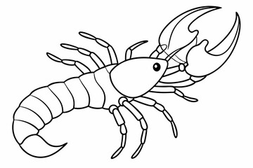 lobster line art vector, shrimp icon vector, Sea lobster