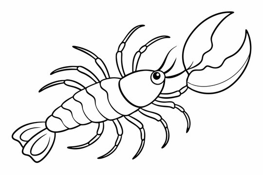 recommend clip art: lobster line art vector, shrimp icon vector, Sea lobster