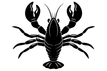 lobster vector silhouette, shrimp icon vector, Sea lobster