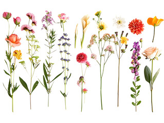 Blooming Flowers with a Transparent Background: A Vibrant Display of Nature's Beauty