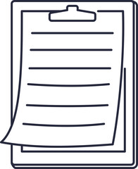Clipboard icon. Checklist icon. Linear style.