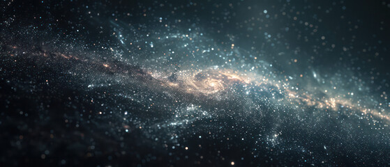 Obraz premium Galaxy Outer Space Colorful Nebula Star Field Background Night Sky Cloud Starry Milky Way Glitter Confetti Gas Navy Blue Purple Teal Deep Cosmos Pattern . Generative AI