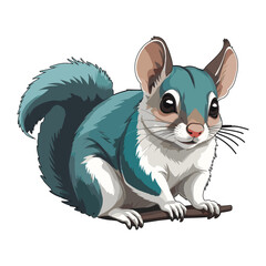 A Blue Tailed Squirrel Vintage Illustration