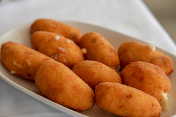 ham and cheese croquettes typical Spanish cuisine