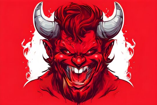 devil on red background