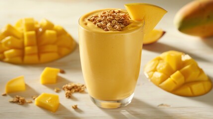 Delicious Mango Smoothie with Granola