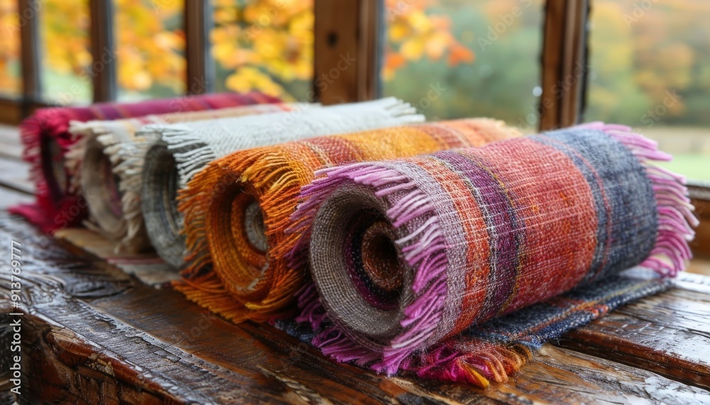 Wall mural Interwoven threads creating a textile pattern