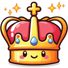 Royal Cartoon Crown Vector Playful and Majestic Design