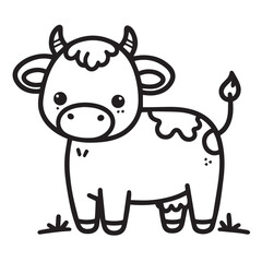 cartoon animal illustration for children's coloring book