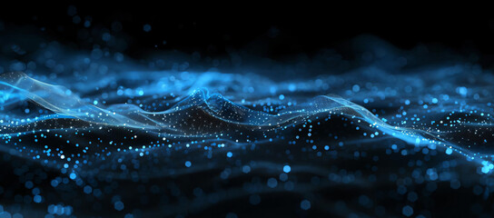 Abstract Blue Wave Pattern.