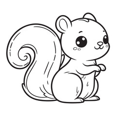 cartoon animal illustration for children's coloring book