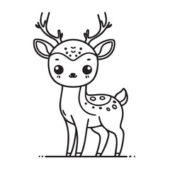 cartoon animal illustration for children's coloring book