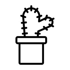Cactus Vector Line Icon Design