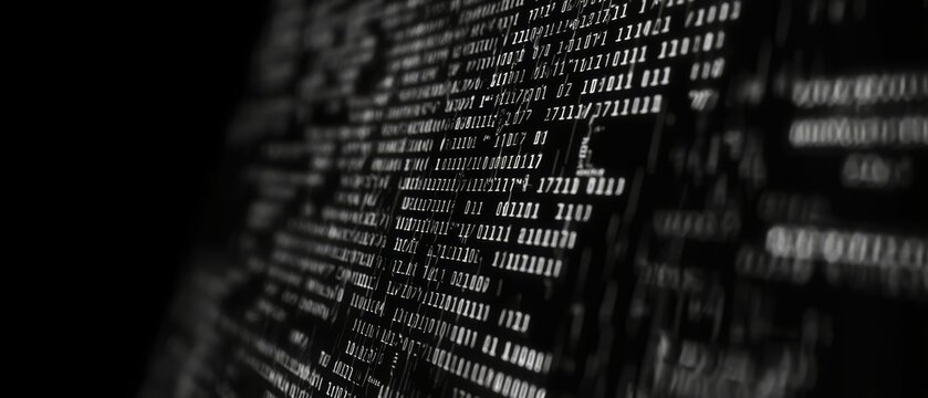 overlay of coding symbols, on black background, Generative AI 