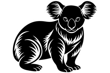 
Koala vector silhouette, Koala svg, Koala bear icon 
