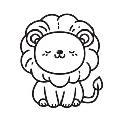 cartoon animal illustration for children's coloring book