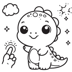 cartoon animal illustration for children's coloring book