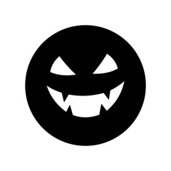 Halloween face icon vector. Scary face illustration sign. Funny Face symbol. Pumpkin face logo.