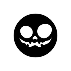 Halloween face icon vector. Scary face illustration sign. Funny Face symbol. Pumpkin face logo.